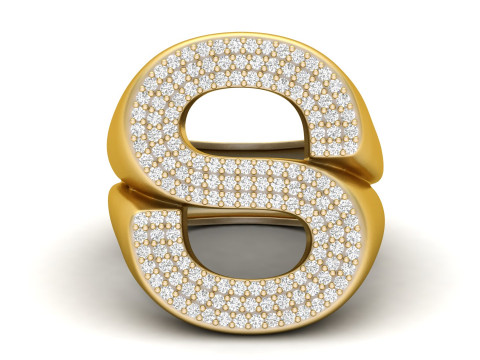 S Letter Diamond Ring Modelo de impresión 3D