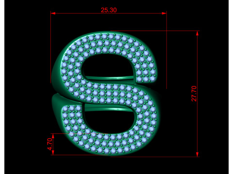 S Letter Diamond Ring Modelo de impresión 3D