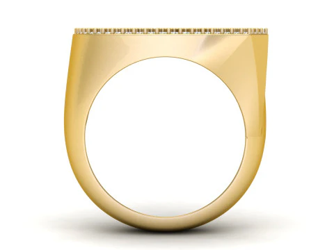 Q Letter Diamond Ring 3D Print Model