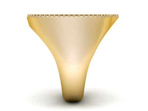 Q Letter Diamond Ring 3D Print Model