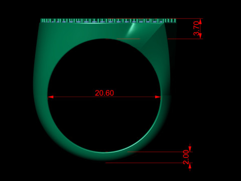 Q Letter Diamond Ring 3Dプリントモデル