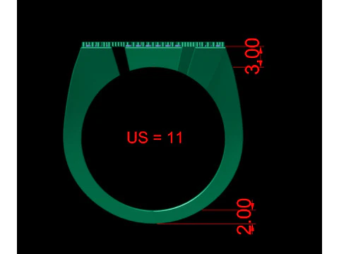 A Letter Diamond Ring 3D Print Model
