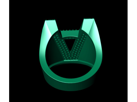 A Letter Diamond Ring Modèles 3D en vedette