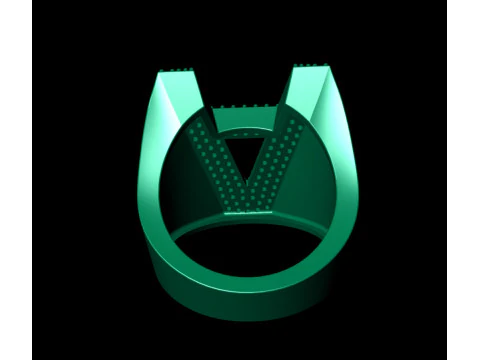 A Letter Diamond Ring 3D Print Model
