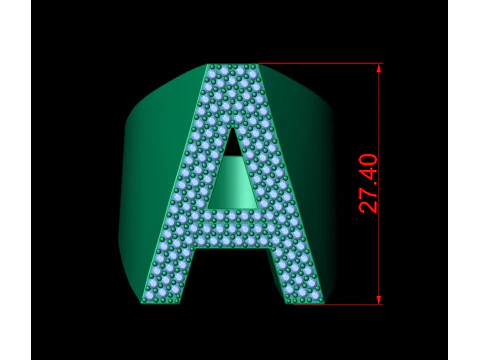 A Letter Diamond Ring 3D Print Model