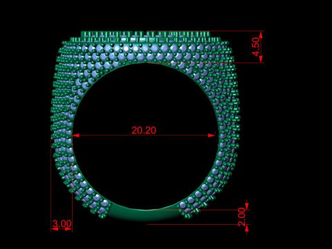 Double Iced Out Diamond S Ring 3D Принт Модель