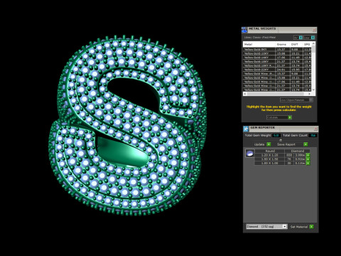 Double Iced Out Diamond S Ring 3D Принт Модель
