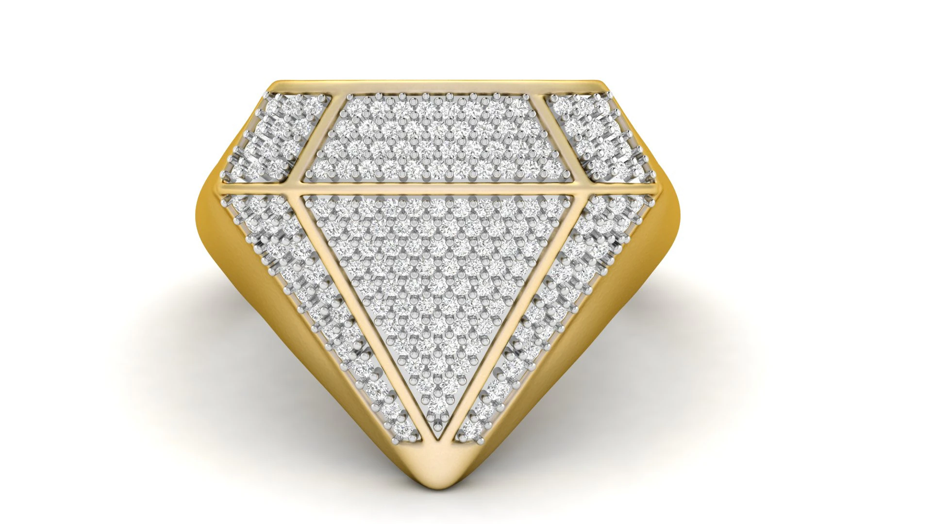 Diamond Shaped Engagement Ring 002 3D Print Model .c4d .max .obj .3ds .fbx .stl .blend 