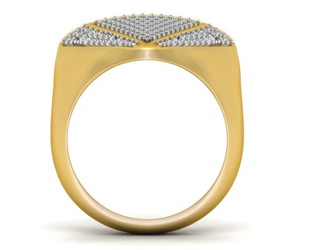 Diamond Shaped Engagement Ring 002 3D Print Model