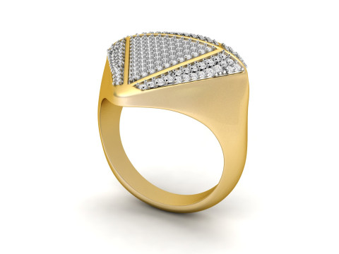 Diamond Shaped Engagement Ring 002 3D Принт Модель