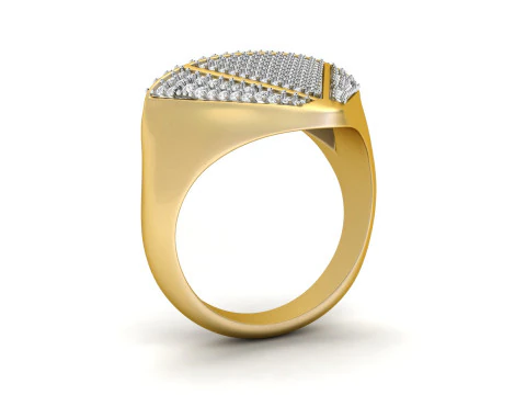 Diamond Shaped Engagement Ring 002 3D Print Model