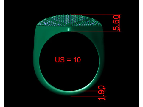 Diamond Shaped Engagement Ring 002 3D Print Model