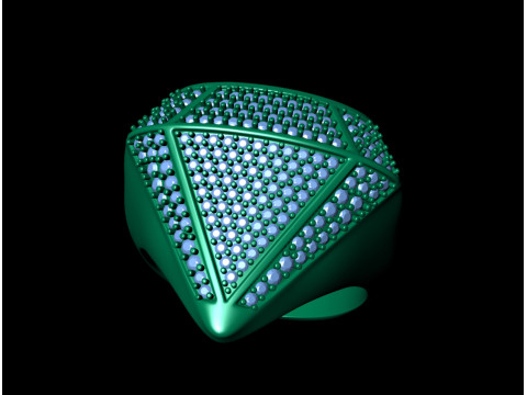 Diamond Shaped Engagement Ring 002 3D Принт Модель