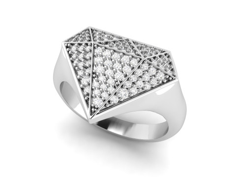 Diamond Shaped Engagement Ring in 7 Size 3D Принт Модель