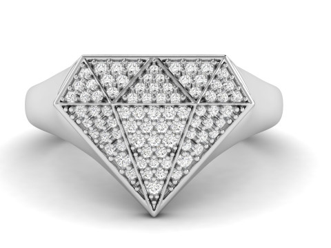 Diamond Shaped Engagement Ring in 7 Size 3D Принт Модель
