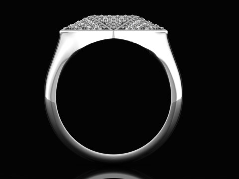 Diamond Shaped Engagement Ring in 7 Size 3D Принт Модель