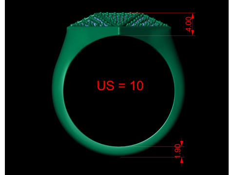 Diamond Shaped Engagement Ring in 7 Size 3D Принт Модель