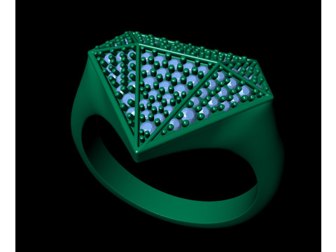 Diamond Shaped Engagement Ring in 7 Size 3D Принт Модель