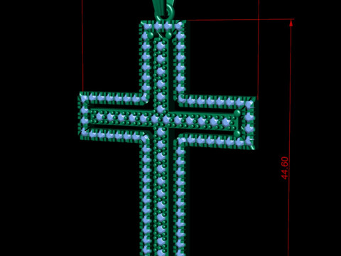 Double Cross Diamond Pendant Modèles 3D en vedette