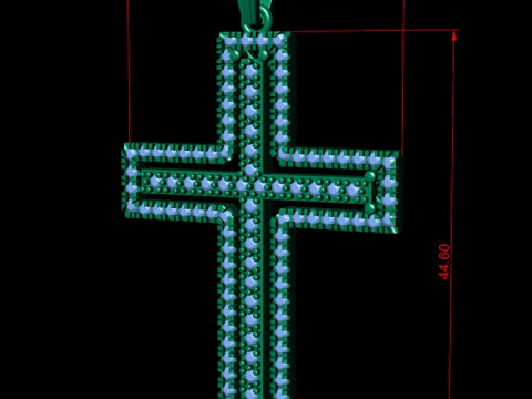 Double Cross Diamond Pendant 3D Print Model