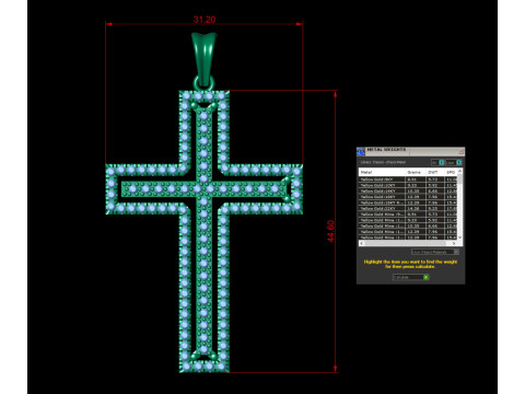 Double Cross Diamond Pendant Modèles 3D en vedette