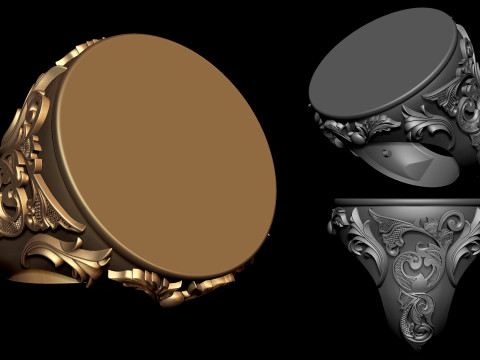 Ring Shank with Filigree and scroll Modelo de Impressão 3D
