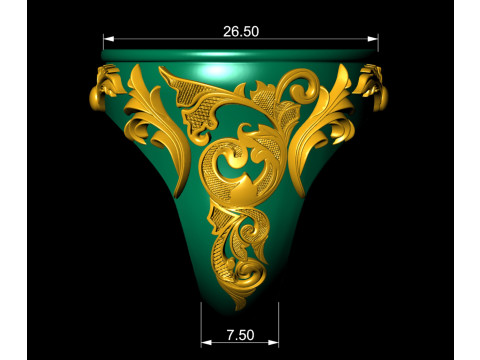 Ring Shank with Filigree and scroll Modelo de Impressão 3D