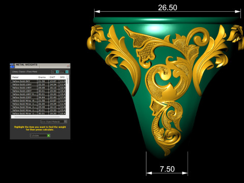 Ring Shank with Filigree and scroll Modelo de Impressão 3D
