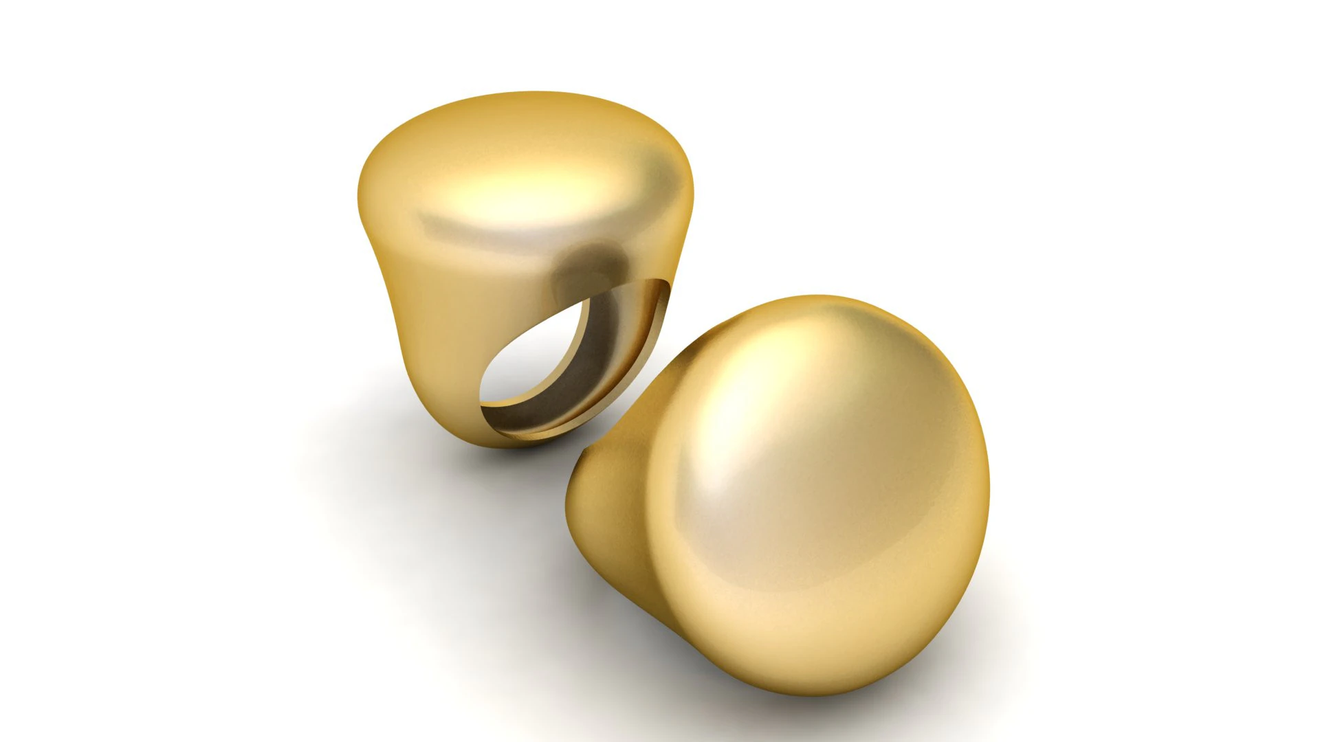 Gold Dome Ring 3D Print Model .c4d .max .obj .3ds .fbx .stl .blend 