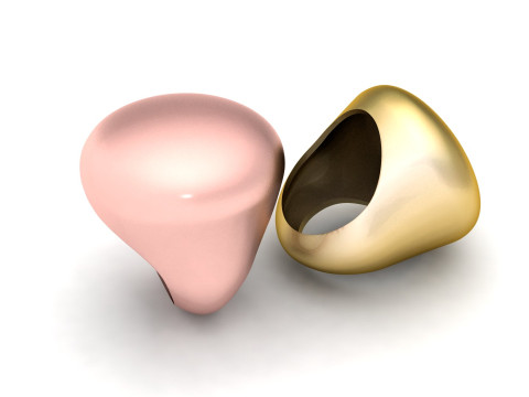 Gold Dome Ring Modello di stampa 3D
