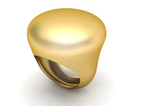 Gold Dome Ring 3D Print Model