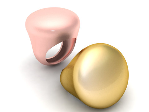 Gold Dome Ring Modello di stampa 3D