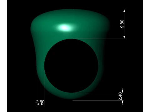 Gold Dome Ring 3D Print Model