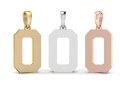 Number 0 Font Plain Gold Pendant 3D प्रिंट मॉडल