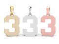 Number 3 Font Plain Gold Pendant 3D प्रिंट मॉडल