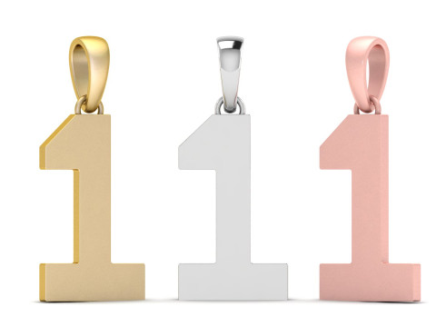 Number 1 Font Plain Gold Pendant 3Dプリントモデル