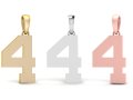 Number 4 Font Plain Gold Pendant 3D प्रिंट मॉडल
