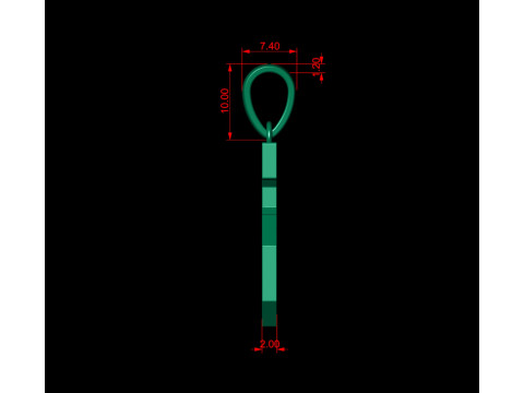 Number 5 Font Plain Gold Pendant 3Dプリントモデル