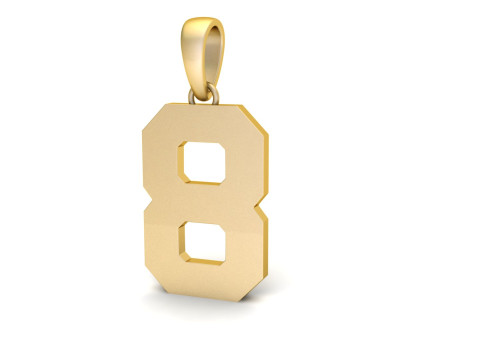 Number 8 Font Plain Gold Pendant 3D-printmodel