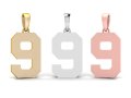 Number 9 Font Plain Gold Pendant 3D प्रिंट मॉडल