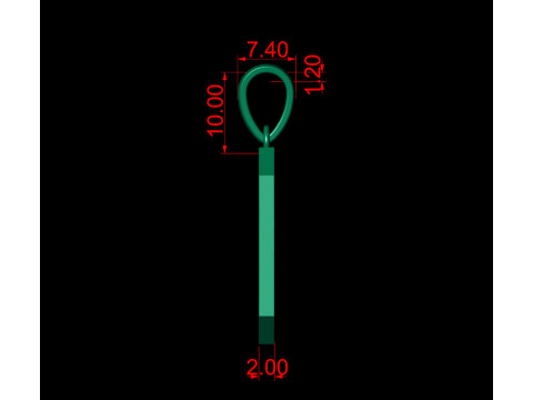 Number 9 Font Plain Gold Pendant 3D 打印模型
