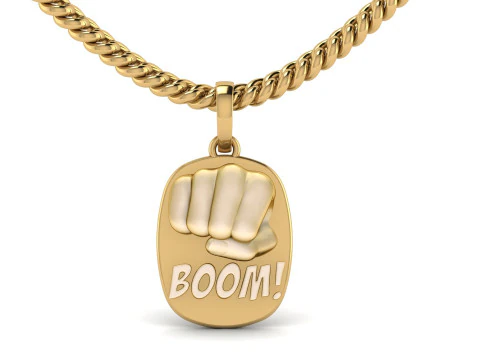 Gold Punch Boom Pendant 3D Print Model