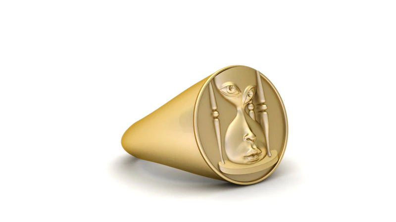 Anello orologio con quadrante in oro Modello di stampa 3D .c4d .max .obj .3ds .fbx .stl .blend