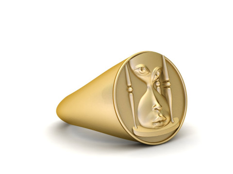 Gold Face Clock Ring 3D प्रिंट मॉडल