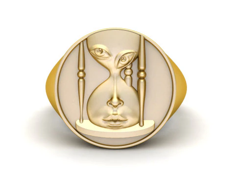 Anello orologio con quadrante in oro Modello di stampa 3D