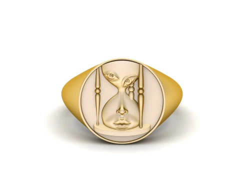 Anello orologio con quadrante in oro Modello di stampa 3D