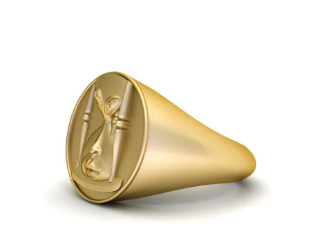 Anello orologio con quadrante in oro Modello di stampa 3D