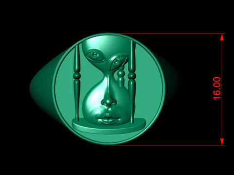 Anello orologio con quadrante in oro Modello di stampa 3D