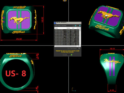 Car brand Gents Signet Ring 3D Print Model