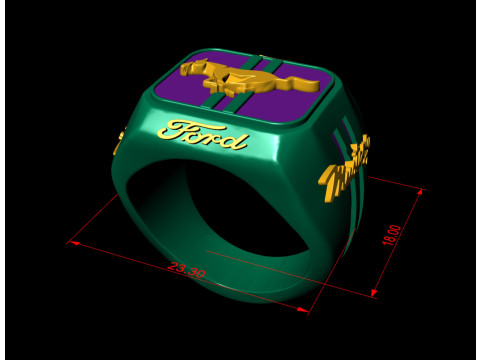 Car brand Gents Signet Ring 3D 프린트 모델